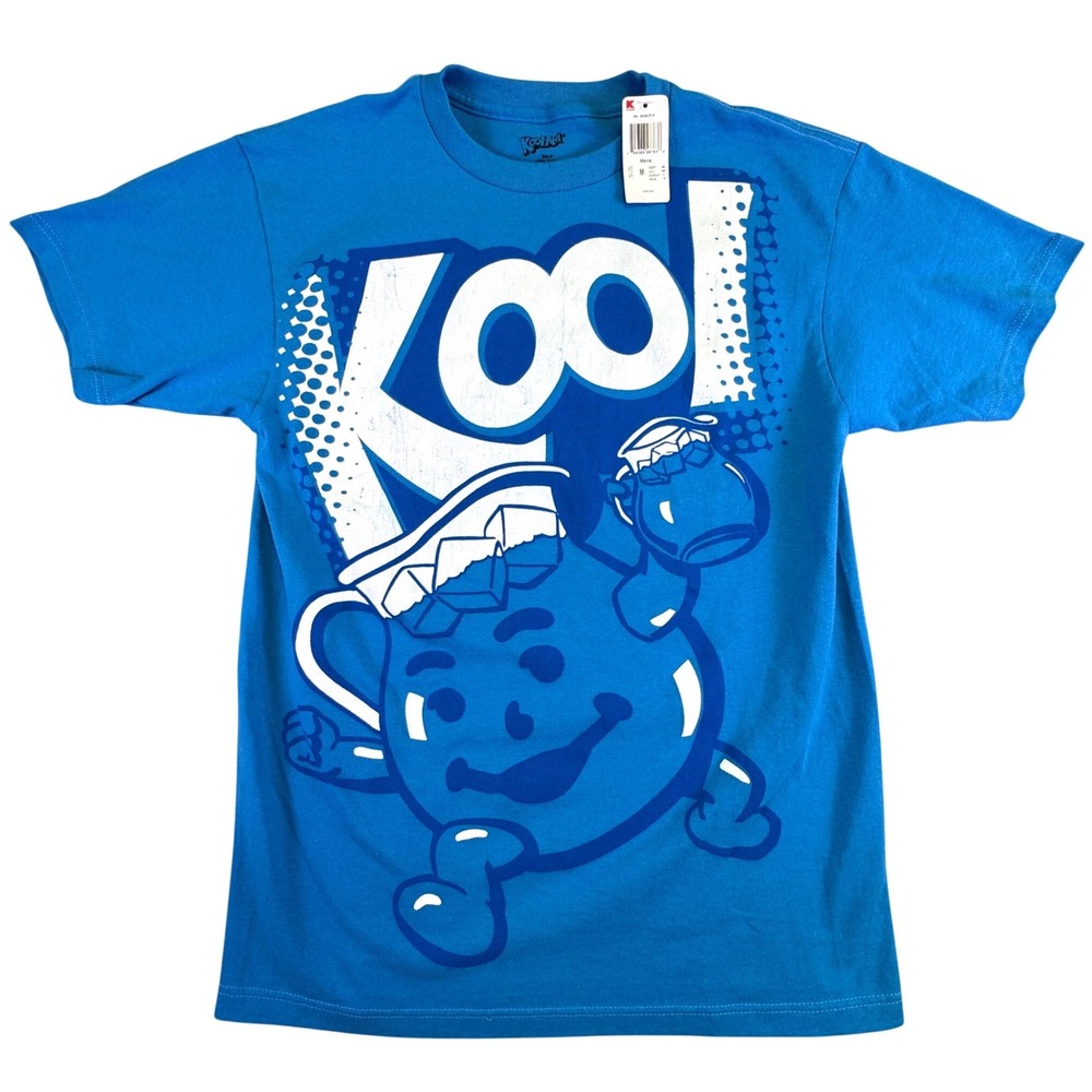 Kool-Aid Man Mens Graphic T-Shirt Blue Retro Mascot Cotton Tee Medium NWT